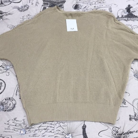 M Magaschoni Elbow Length Dolman Sleeve Pointelle - Picture 7 of 8